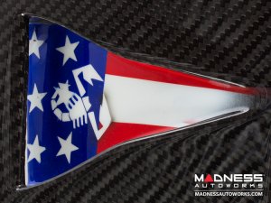 FIAT 500 Hood Scoop - ABARTH NACA Air Intake - Carbon Fiber - American Flag w/ White Scorpion